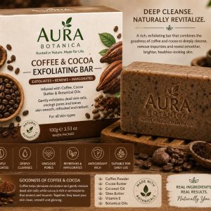 Aura Botanica Coffee & Cocoa Exfoliating Bar 100g